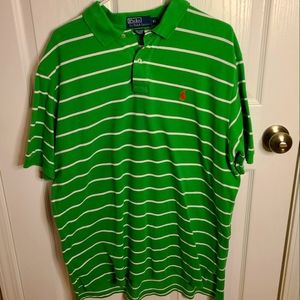 Green and White Polo Men's Shirt